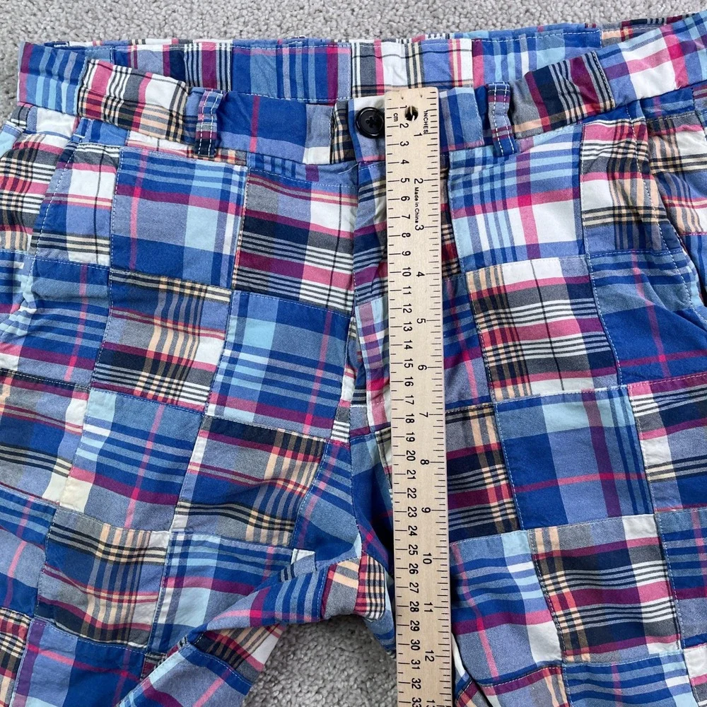 Brooks Brothers Shorts Mens 32 Blue Patchwork Madras Plaid Preppy Summer Casual